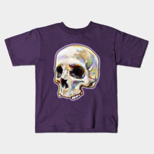 Dark Academia Skulls and Shrooms Pattern By Robert Phelps Kids T-Shirt